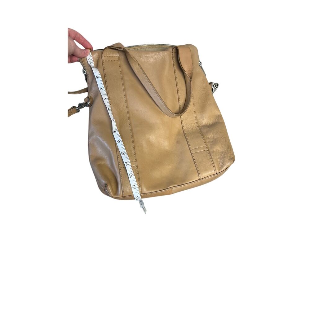 Skagen Camel Leather Crossbody Danish Scandinavian Classic Structured Handbag